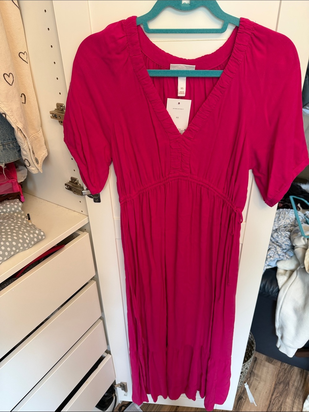 Isabel Maternity by Ingrid & Isabel Fuchsia V-Neck Maxi Dress